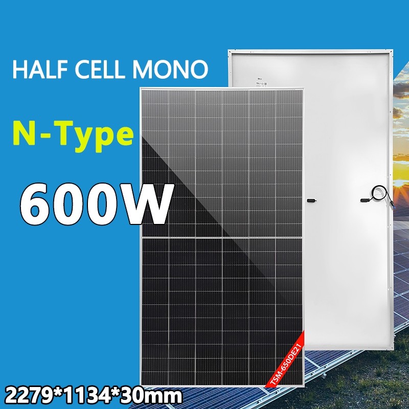 แผงโซล่าเซลล์ solar panel 600W Mono Half Cut Cell 600W (N-Type)