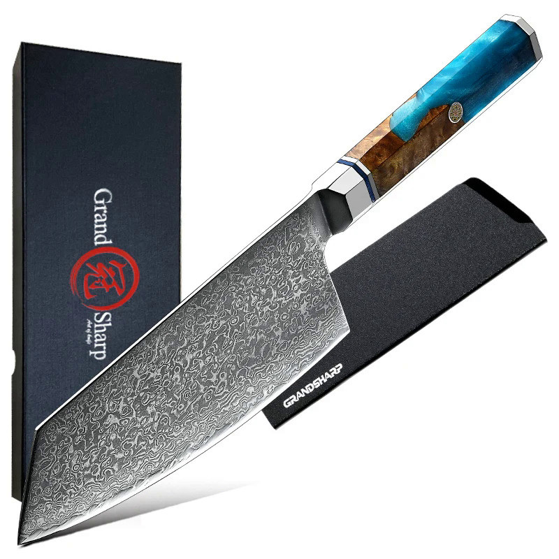 6.7 Inch Cleaver Knife Damascus Steel VG10 Kitchen Gyuto Knife Japanese Butcher Knife Sushi Vegetabl