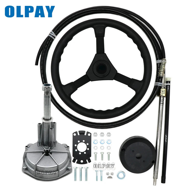 Outboard Boat Steering System Outboard Single Turbine หมุน W/ Marine พวงมาลัยสาย 12FT