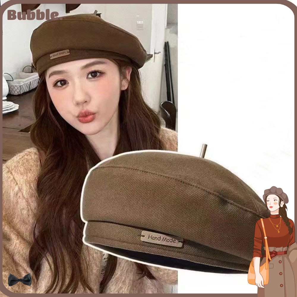 ฟอง หมวกเบเรต์, หมวกจิตรกรหรูหราเบาย้อนยุค, หมวกฤดูหนาวหญิงสไตล์ศิลปินสีทึบ