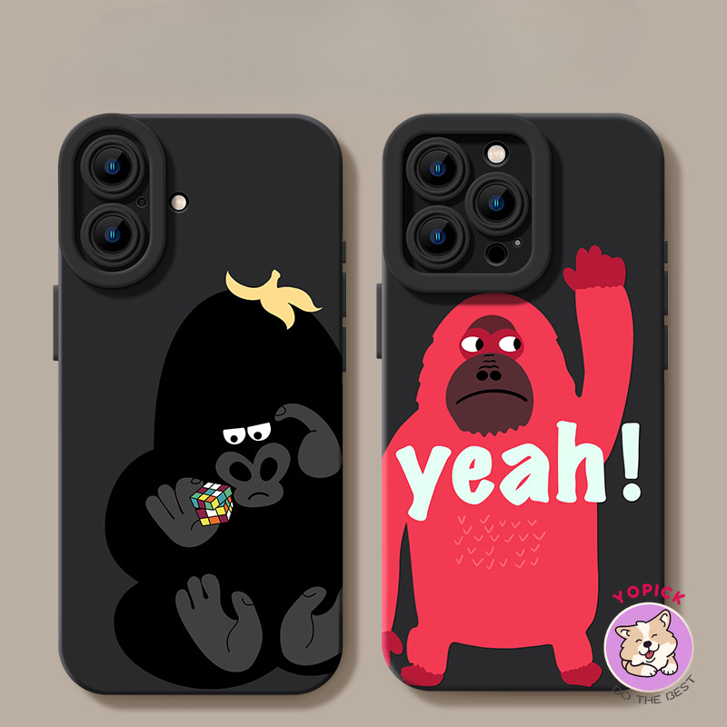Cool กอริลลาสําหรับ iPhone16 15promax เคสโทรศัพท์ 16promax ใหม่ 16pro 16plus 8plus หญิง 14 ซิลิโคน 11 12 xsmax 13 12pm x anti drop xr น่ารัก 13pro การ์ตูน 15pro TSY