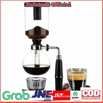 Eworld หม้อสูญญากาศเครื่องชงกาแฟ Siphon สไตล์ญี่ปุ่น 5 ถ้วย - JF99 - สีดํา - 7RHZJ1BK