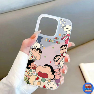 COD-ในไทย💟เคส การ์ตูนชินชาย น่ารัก ท่านอนต่างๆ For iPhone 7 8 X 11 12 13 14 15 TPU เคสใสสำหรับไอโฟน น้ำค้างแข็งเคส