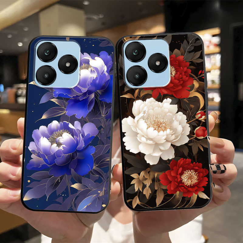 สําหรับ Wiko T10 / T20 / T60 กรณีดอกไม้หินอ่อนหรูหราแมวปลอกซิลิโคนอ่อนนุ่มกันกระแทกสําหรับ Wiko T20 