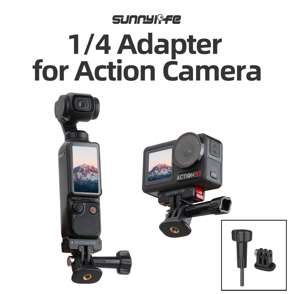 สําหรับ DJI Osmo Pocket 3/Action 5 Pro กล้องกีฬา 1/4 อะแดปเตอร์ขาตั้งกล้องอะแดปเตอร์ Gopro/Insta360 Ace Pro/GO 3S ฐานปรับมุม