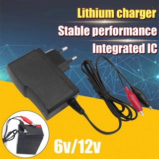 อะแดปเตอร์ชาร์จแบตตะกั่วรถมอเตอร์ไซค์ DC 6V 12V 1A พาวเวอร์ซัพพลาย