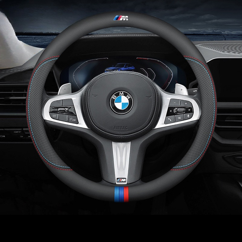 สําหรับ BMW M พวงมาลัยรถ Anti-slip พวงมาลัยรถ Breathable พวงมาลัยหนังไมโครไฟเบอร์พวงมาลัยรถตกแต่งสํา