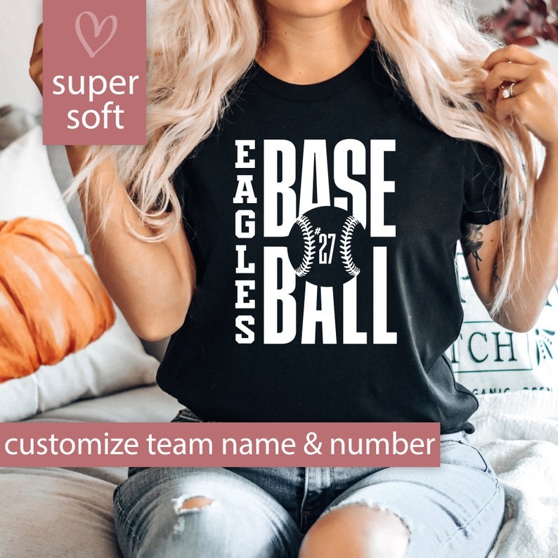 Custom Baseball Shirt for Women, Baseball Mom Tshirt for Baseball Game Day T Shirt, Personalized Bas