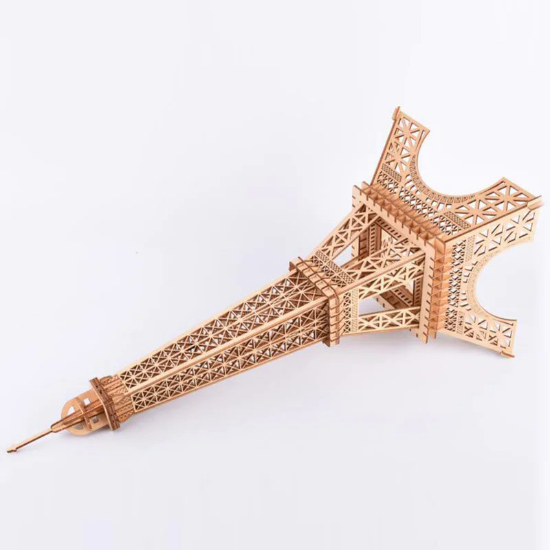 3D Wooden Eiffel Tower Puzzle DIY Handmade Funny Eiffel Tower Puzzle for Kid Child Boy Girl (Eiffel 
