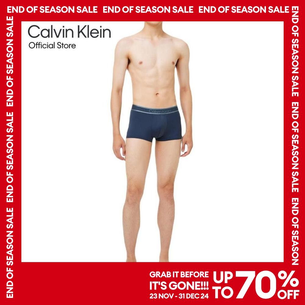 CALVIN KLEIN กางเกงในชาย Tonal Logo Micro ทรง Low Rise Trunk รุ่น NB4055 PPK - สีกรม