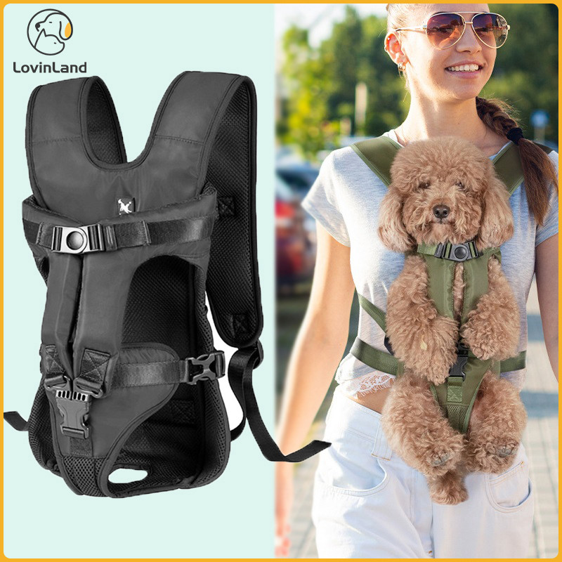 Lovinland Pet Adjustable Dog Carrier Bag ความยาวยืดหยุ่นไหล่กระเป๋าเป้สะพายหลัง Outing Dog Bag Cat Carrier Bag