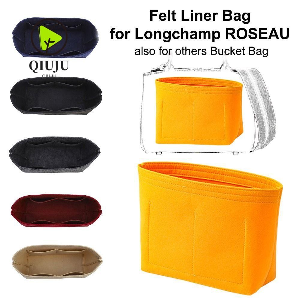 Qiju Insert Bag, Bucket Bag Multi-Pocket Liner Bag, Felt Storage Bags Travel Bag Organizer for Longchamp ROSEAU