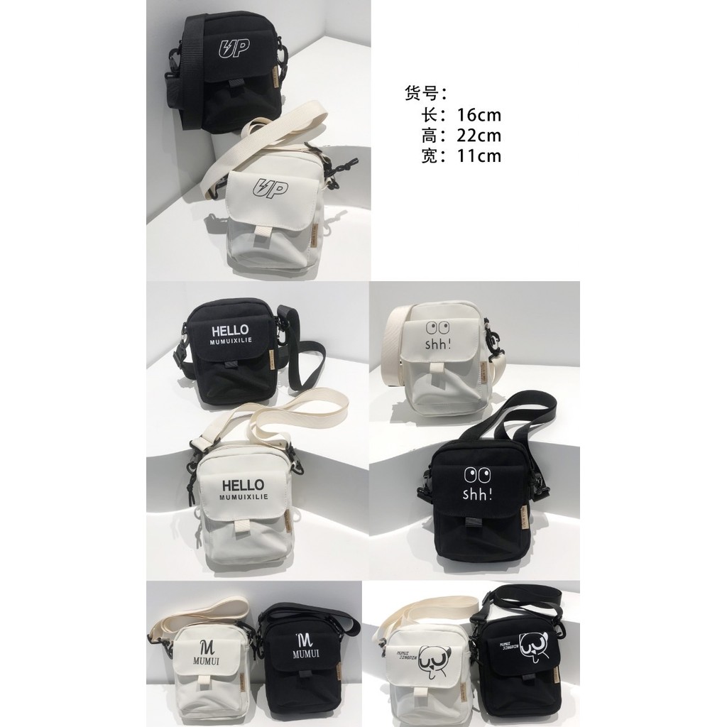 พร้อมส่ง กระเป๋าสะพายแฟชั่น กระเป๋าผ้าแคนวาส เวอร์เกาหลีน่ารัก ทรงวัยรุ่น