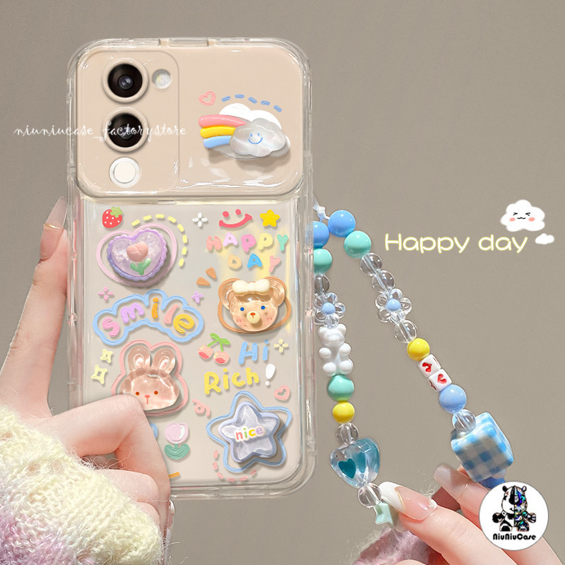 เคส + ตุ๊กตา 3D DIYกระต่ายเมฆ For iPhone 11 15 14 13 12 Pro MAX 7 8 Plus X XR XS MAX เคสโทรศัพท์  กรณีโทรศัพท์กระจกพลิก ราคา ถูกที่สุด ดีลบีเคเค แกลเลอรีภาพที่ 2