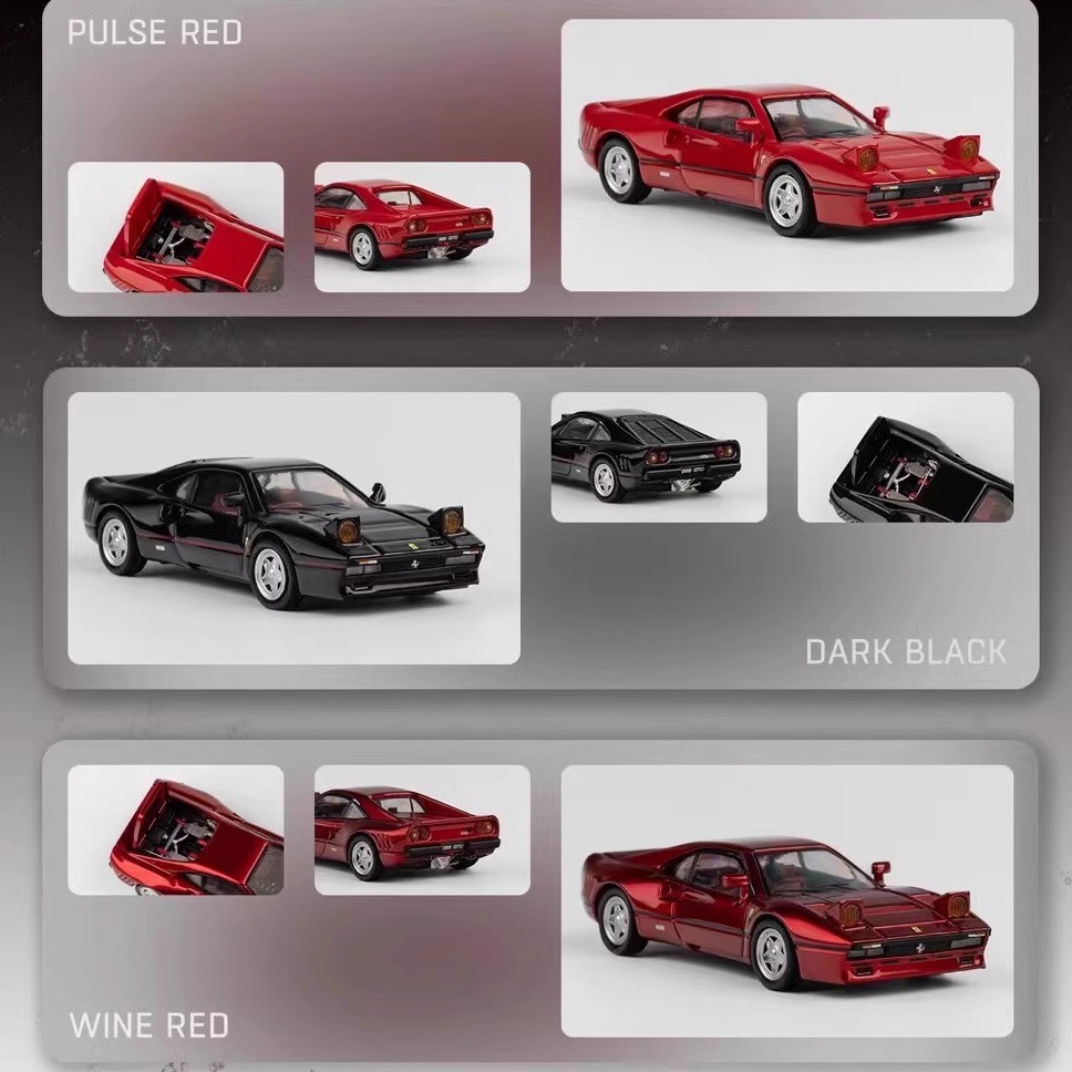 LX รุ่น 1: 64 Leap Horse 288 GTO KS LEIXIN สีแดงสีดํารุ่นรถ