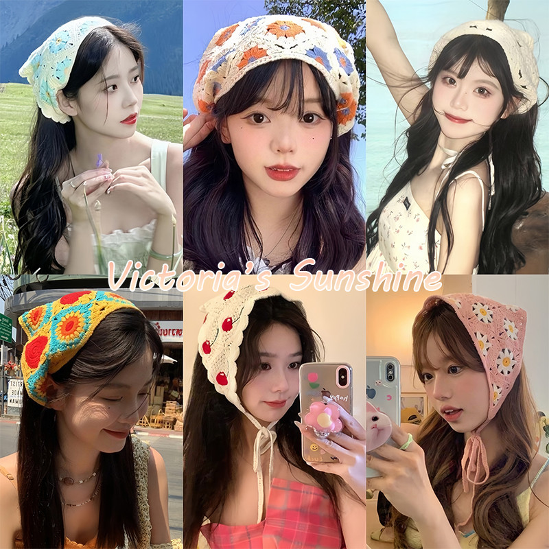 ที่คาดผม แบบถัก ผ้าโพกผมถักไหม โดปามีน สไตล์เกาหลี แฟชั่นสําหรับผู้หญิง ลายน่ารัก#0427