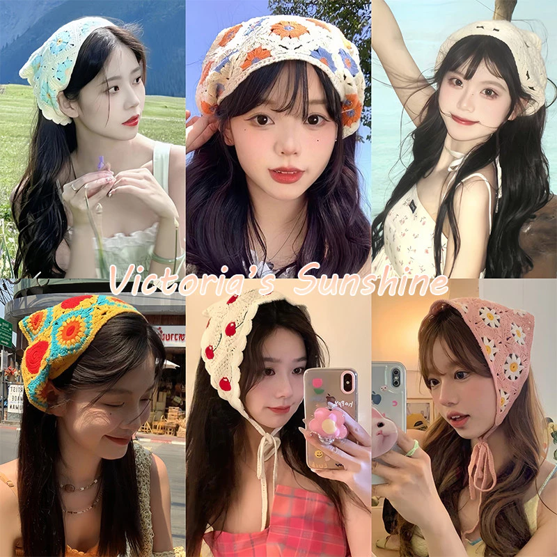 ที่คาดผม แบบถัก ผ้าโพกผมถักไหม โดปามีน สไตล์เกาหลี🌼แฟชั่นสําหรับผู้หญิง ลายน่ารัก#0427