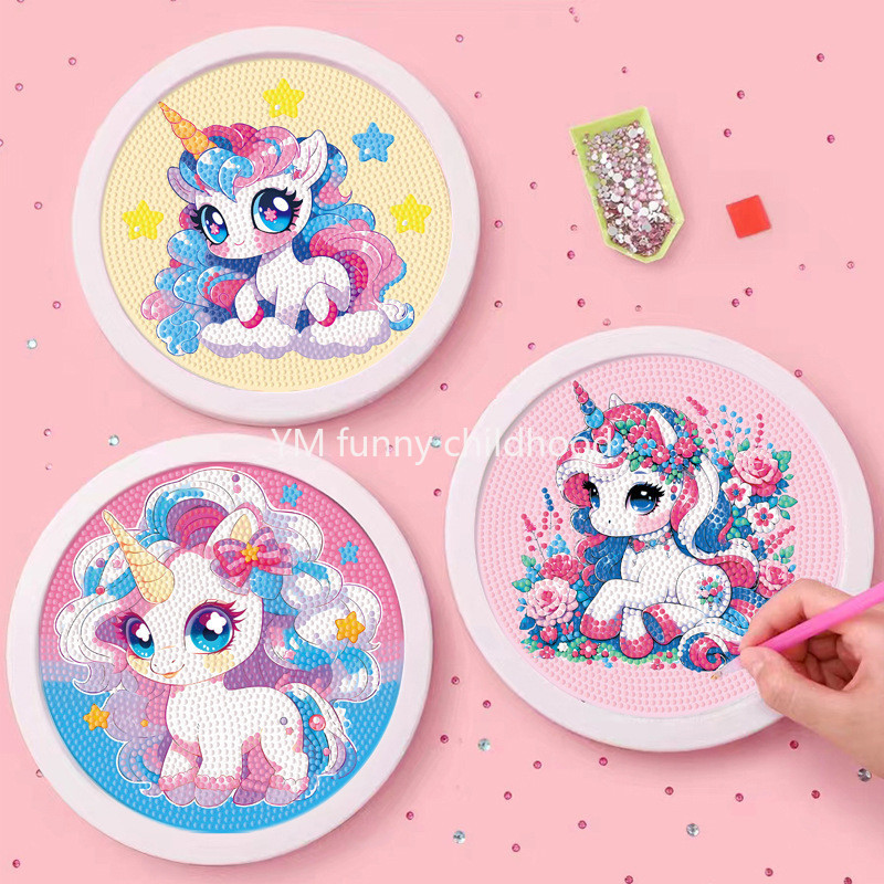 20x20 ซม.เด็กเพชรจิตรกรรมชุด Rainbow Horse Unicorn การ์ตูนเพชรจิตรกรรมชุด 5d สติกเกอร์เพชรเด็ก diy Handmade ของขวัญเพื่อนเด็กของขวัญ 钻