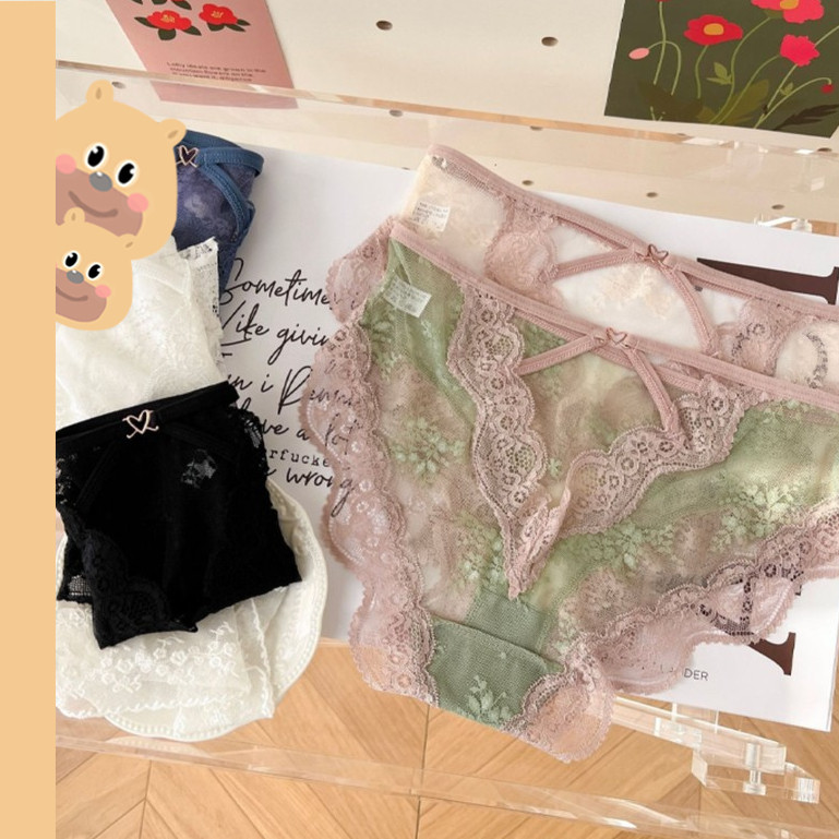 🎀bearbra🎀กางเกงใน ผ้าทอ 3D กระชับสัดส่วน เก็บพุงด้านหน้า ไม่มีซองแยก เสื้อชั้นในผู้หญิง ความหรูหราเบา ลูกไม้เซ็กซี่