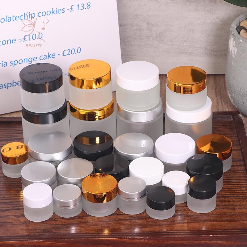 [maybeauty] 5/10/15/20/30/50/100g Frosted Glass Refillable Ointment Bottles Empty Cosmetic Jar Pot Eye Shadow Face Cream Container {TH}