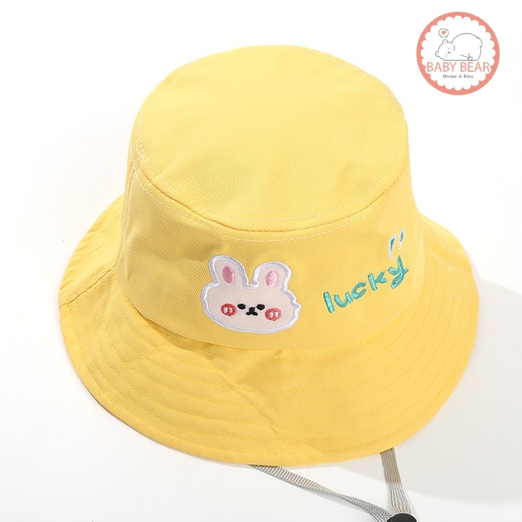 ใหม่ หมวกบักเก็ตเด็ก ลายกระต่ายสุดน่ารัก หมวกกันแดดเด็ก มีสายรัดคาง สำหรับเด็ก3-5ปี - รูปที่ 4