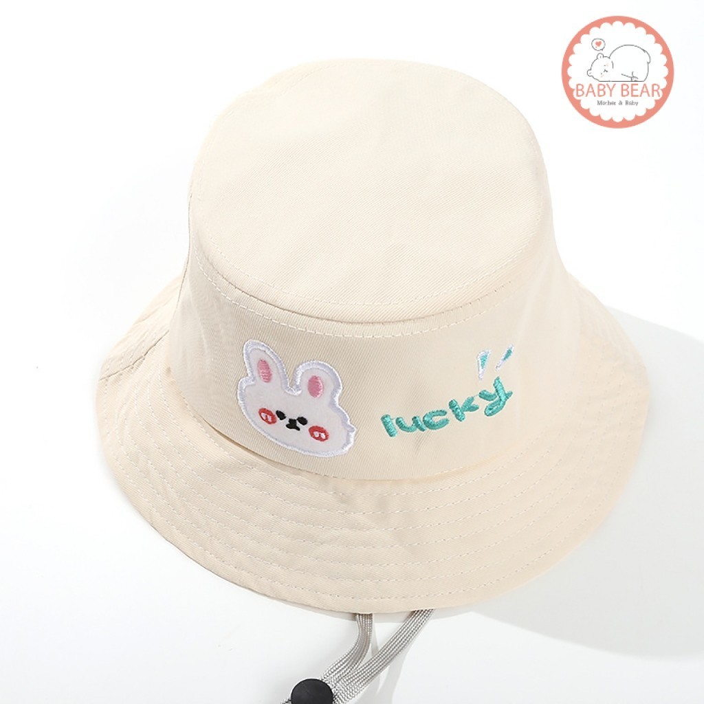 ใหม่ หมวกบักเก็ตเด็ก ลายกระต่ายสุดน่ารัก หมวกกันแดดเด็ก มีสายรัดคาง สำหรับเด็ก3-5ปี - รูปที่ 5