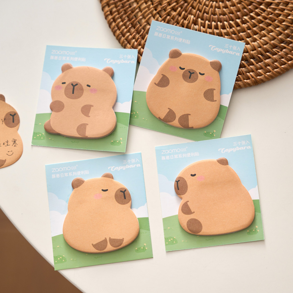 30 ชิ้นน่ารัก Kawaii Kapibara Sticky Notes Self Sticky Notes Sticky Pads Self-Stick Pads ง่ายโพสต์สําหรับ Home Office Notebook