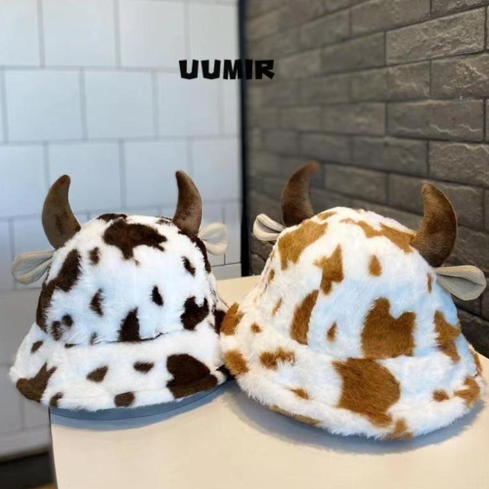 Uumir Fuzzy Bucket Hat, Casual Hip Hop Fluffy Warm Hat, Fashion Keep Warm Faux Fur Cap สําหรับผู้หญิ