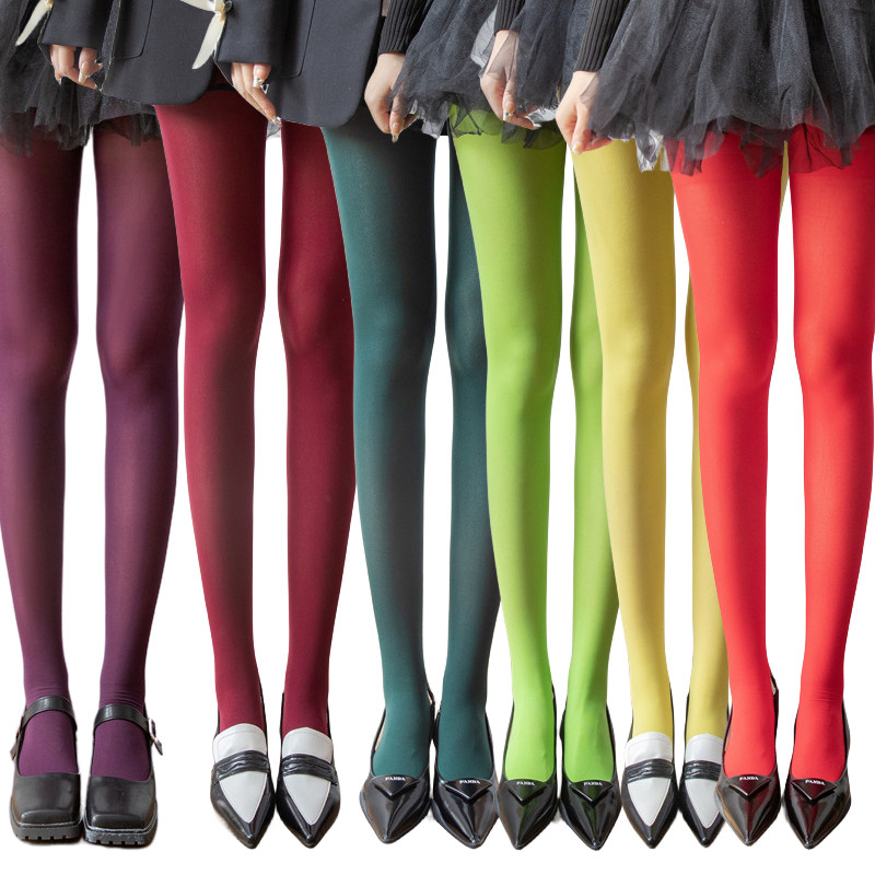 2025 ผู้หญิง 80D Denier กํามะหยี่ทึบแสง Tights สุภาพสตรีที่มีสีสัน Tights ยืด Pantyhose Dressing Dopamine สี