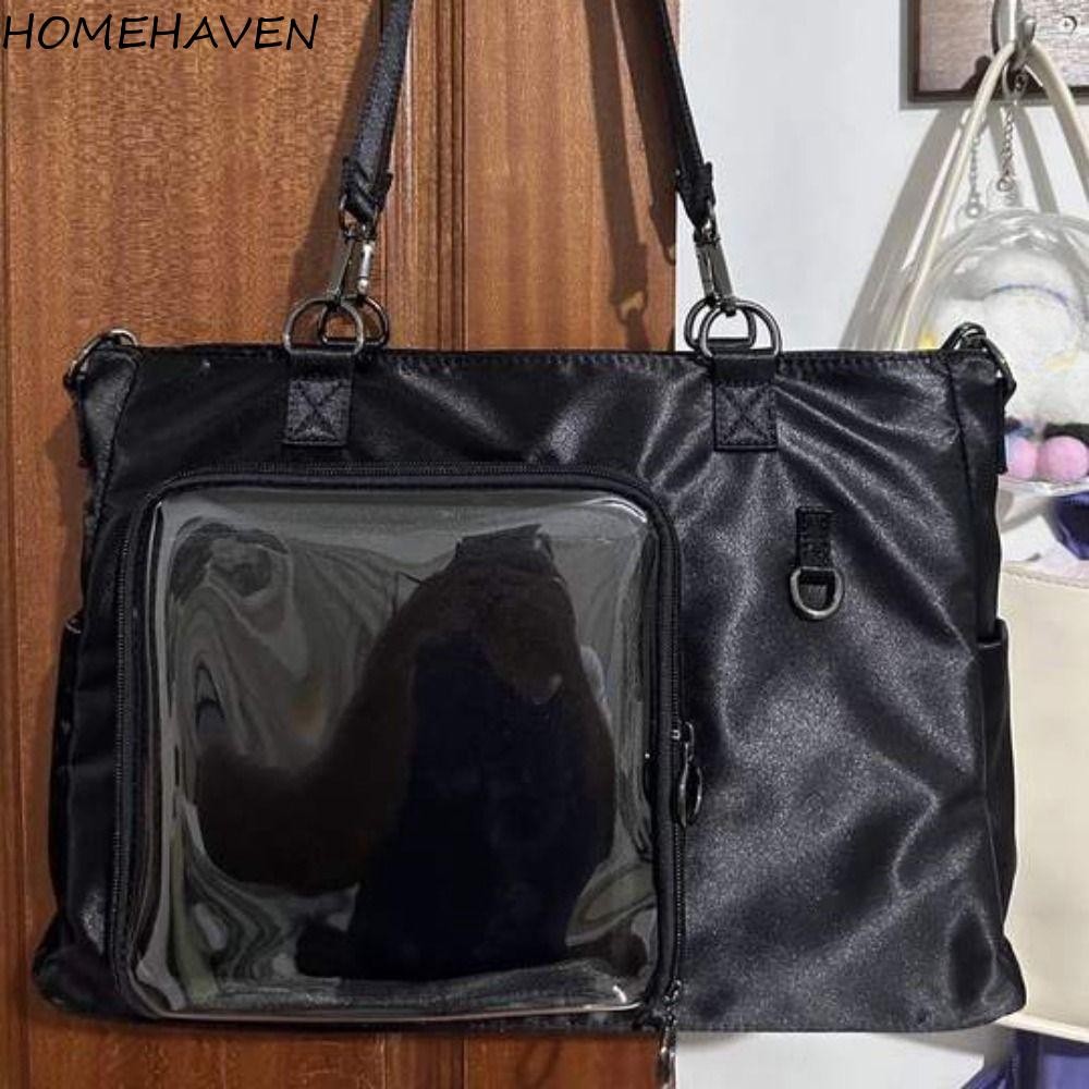 Homehaven กระเป๋าใส Itabag, Clear ความจุขนาดใหญ่ Commute Ita กระเป๋า, แฟชั่นไนลอน Creative DIY ตุ๊กตาไหล่กระเป๋า JK