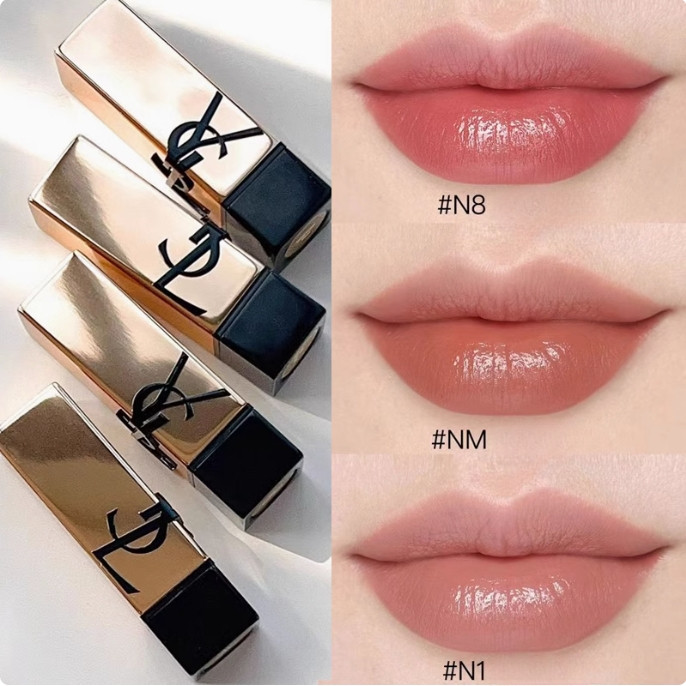 Y*S Black Gold Embossed Square Tube Lipstick 3.8g NM # N8 # O154 # N7 # R1966 # N12 # N1 # N103N1573