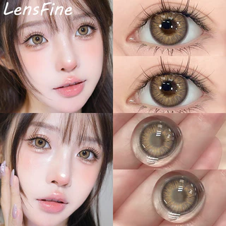 (มีค่าสายตา:0°-800°)คอนแทคเลนส์สายตาสั้นขายดี 1คู่ สีเทาน้ำตาล 1ปี 14mm มินิคอนแทคเลนส์สี จัดส่งฟรี