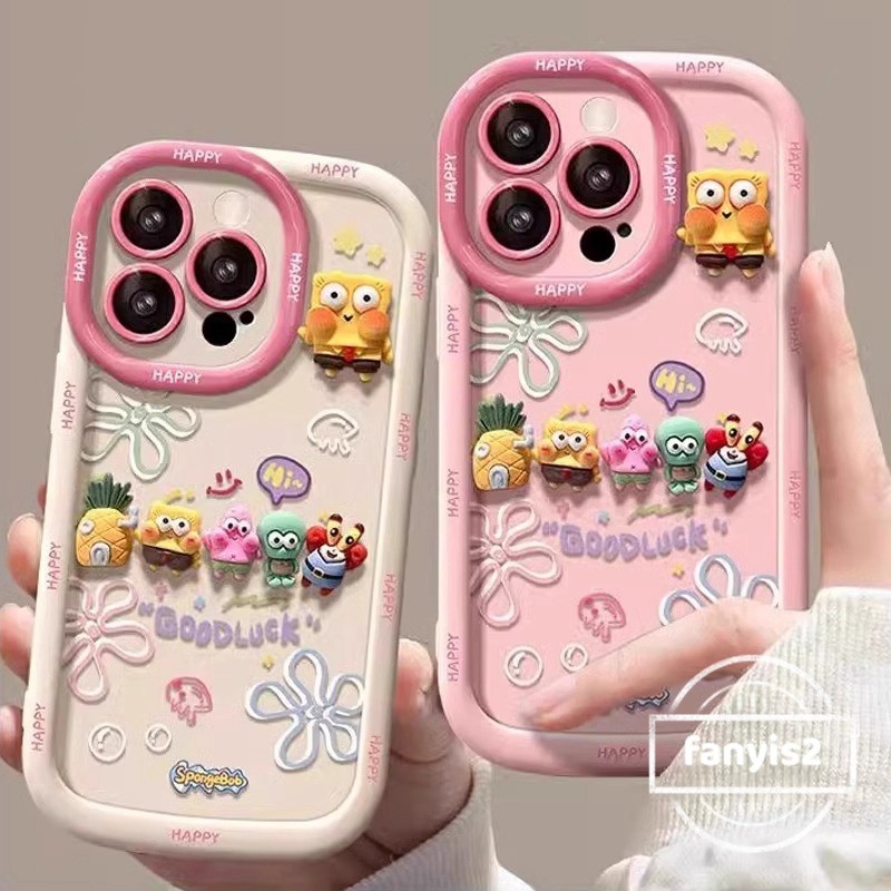สําหรับvivo Y19s Y100 Y03 Y18 Y28 Y17s Y27 Y36 Y35 Y16 Y02s Y22s Y15A Y15S Y21s Y20S Y20i Y12s Y95 Y93 Y50 ฝาครอบโทรศัพท์กันกระแทก 3D SpongeBobการ์ตูน