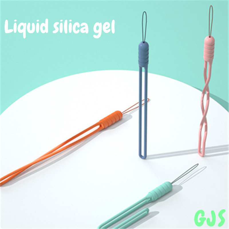 สายรัดซิลิโคนเหลวสายคล้องโทรศัพท์มือถือเชือกเส้นเล็กมือสั้นปรับเครื่องส่งรับวิทยุมือเชือกเส้นเล็กข้อ