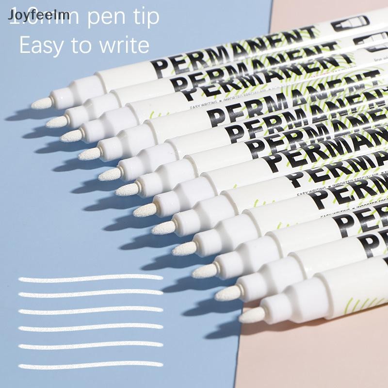 YFE 2 ชิ้น 1.0 มิลลิเมตรสีขาวถาวร Marker ปากกา Deep Hole Marker สําหรับไม้ Rock พลาสติกหนังแก้วหินโล