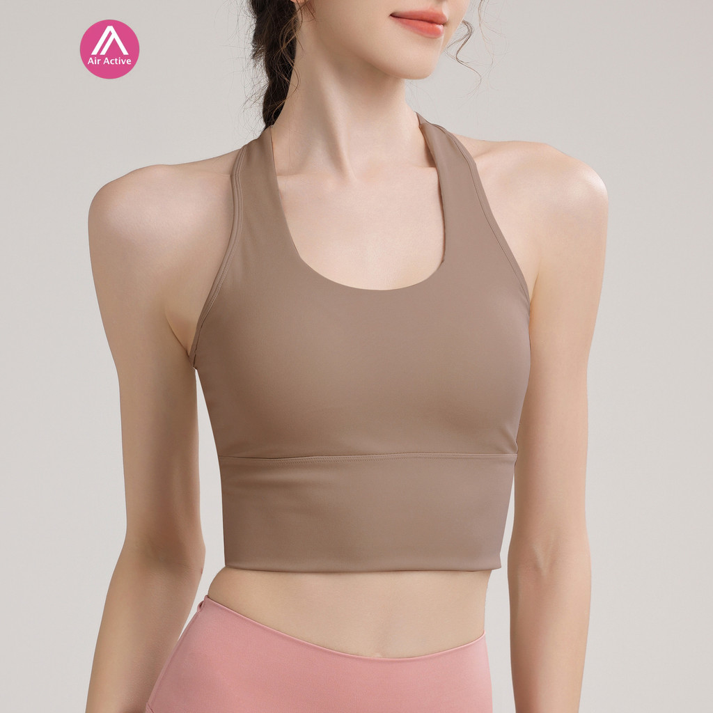 Airactive Leisure  Yoga Sports Bra Fixed Pads Racer Back Wide Straps Good Support
