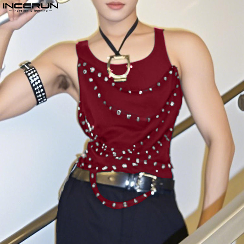 INCERUN Mens Deconstructed Chicken Eye พร้อมเสื้อกล้าม
