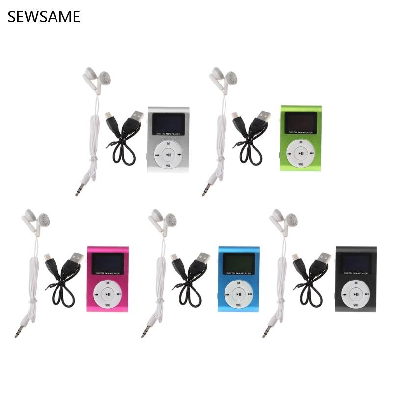 SEWSAME MX-801 Mini USB คลิปโลหะ TF ช่องเสียบการ์ดหน้าจอ LCD เครื่องเล่นเพลง MP3