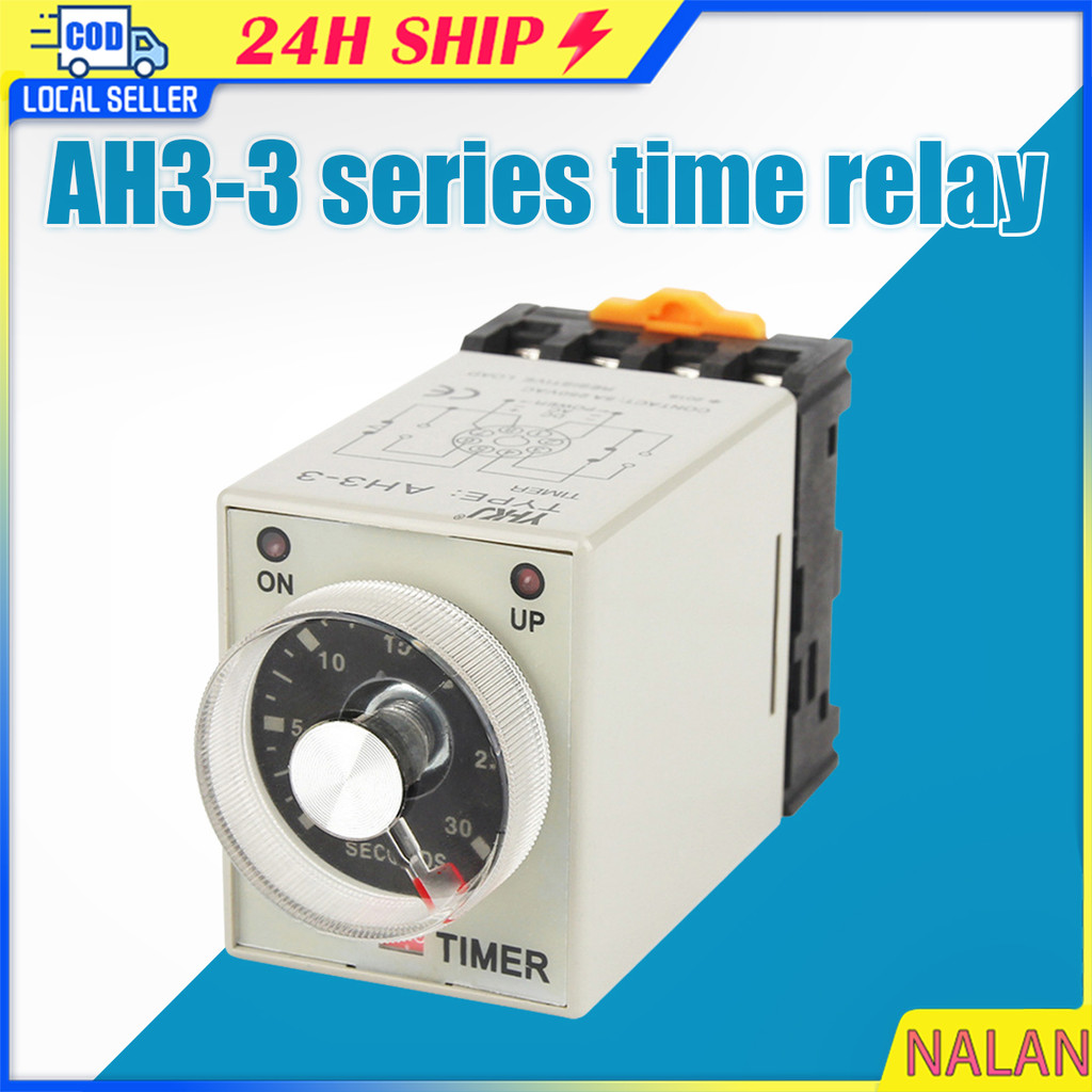 ร้านอยู่กทม.delay timer AH3-3 Relay Timer 220v relay รีเลย์ไทม์เมอร์ตั้งเวลาได้