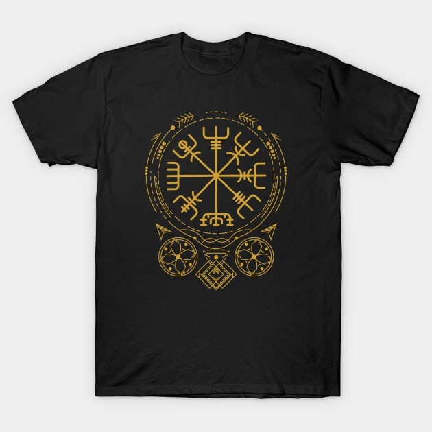 เสื้อยืด Vintage Vegvisir - The Viking Compass | Norse Pagan Symbol T-Shirt แท้ Cotton 100%