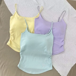 SP-16 สายเดี่ยวสีพื้น สายเดี่ยว มีฟองน้ำไม่ต้องใส่เสื้อใน เสื้อผ้าผู้หญิง ผ้าใส่สบาย พร้อมส่ง