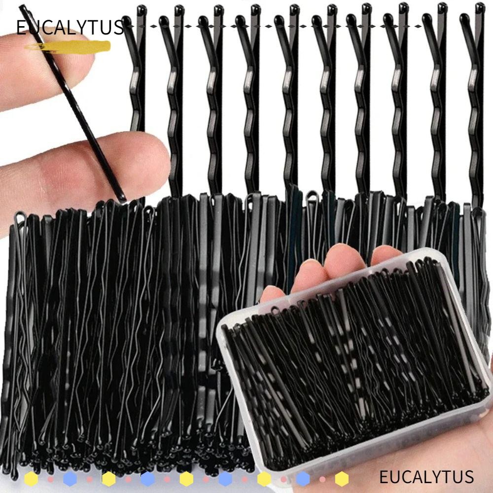 EUTUS 60/240 ชิ้นกิ๊บสีดํา, กิ๊บผู้หญิงคลื่นที่มองไม่เห็น, ปิ่นปักผมโลหะรูปตัวยู