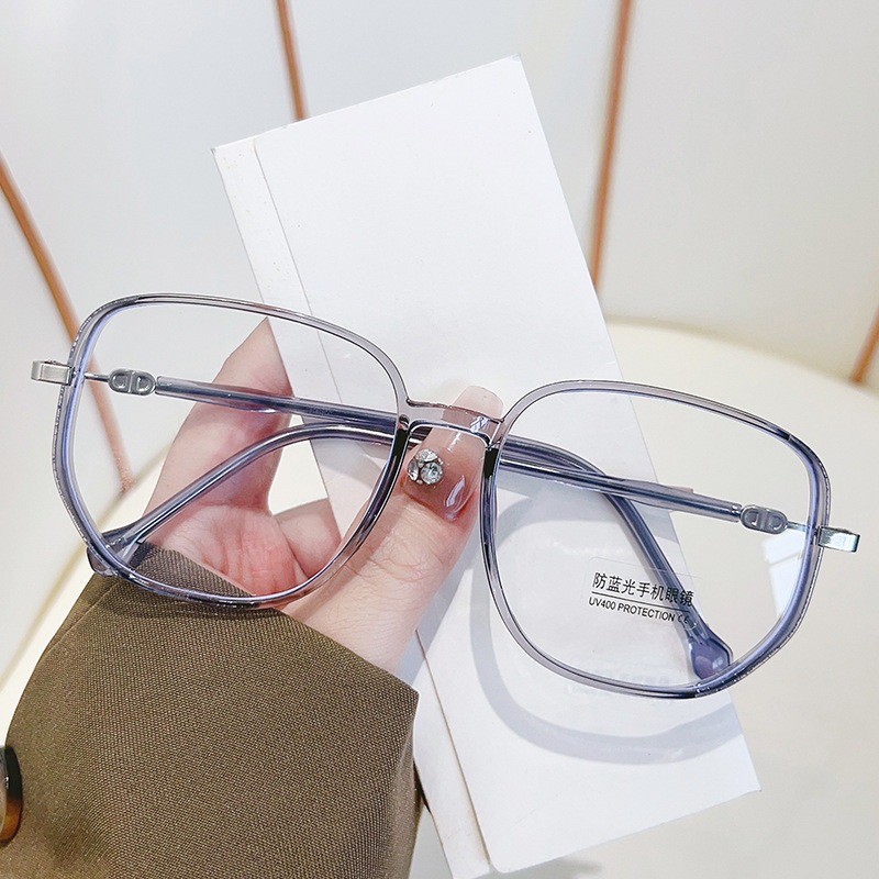 แว่นสายตาสั้น 0°สั้น -600° แว่นตากรองแสง กรอบสี่เหลี่ยม ประดับเพชร สีทอง สําหรับผู้หญิง 2988 - รูปที่ 4