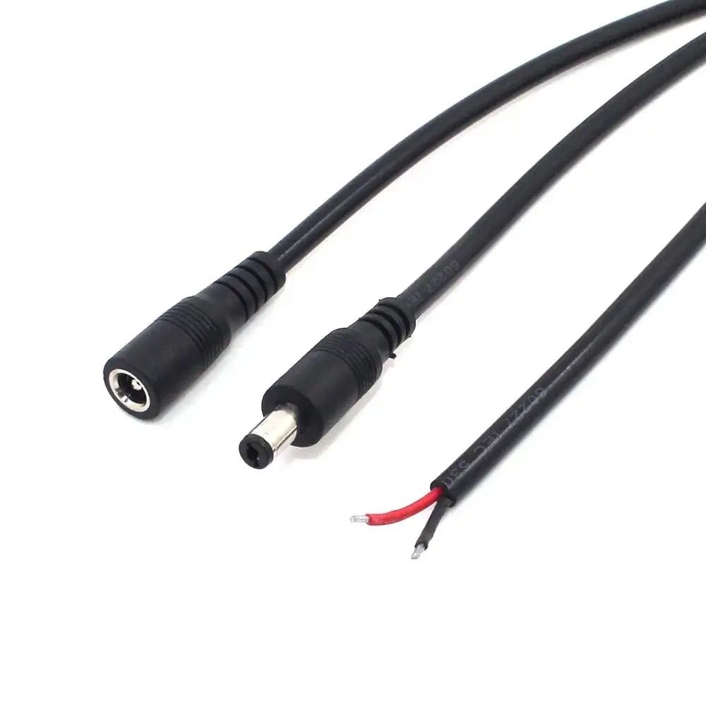 12V 10A DC หญิง/ชายสายไฟสําหรับ 3528 5050 LED Strip Light 5.5x2.1 มม.ปลั๊ก DC สายไฟสําหรับ Diy 18AWG