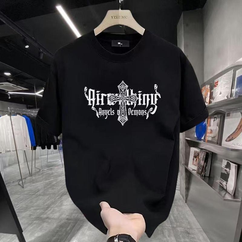 เวอร์ชั่นเกาหลีอินเทรนด์ลําลองผู้ชายคอกลมผ้าฝ้ายแท้พิมพ์เสื้อยืดแขนสั้น 2024 ฤดูร้อนสไตล์ใหม่ - รูปที่ 2