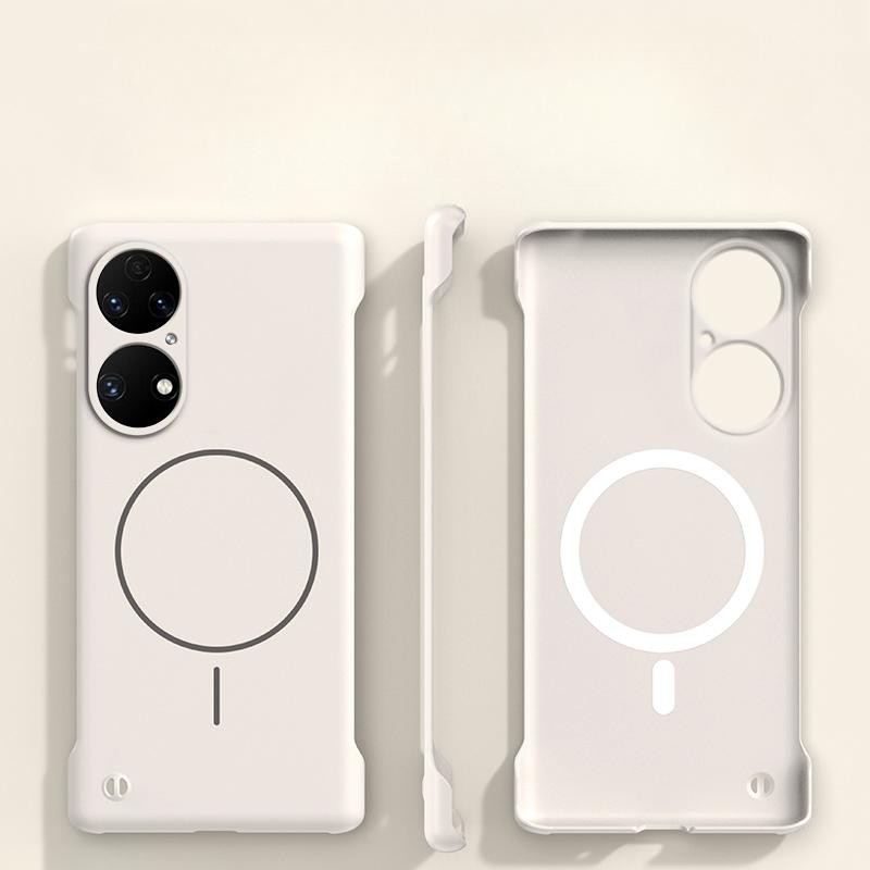 Soft Edge Magnetic Case สําหรับ Huawei P50 Pro - Bezel-Free Slim Design Anti-Slip Comfort Grip - แหว