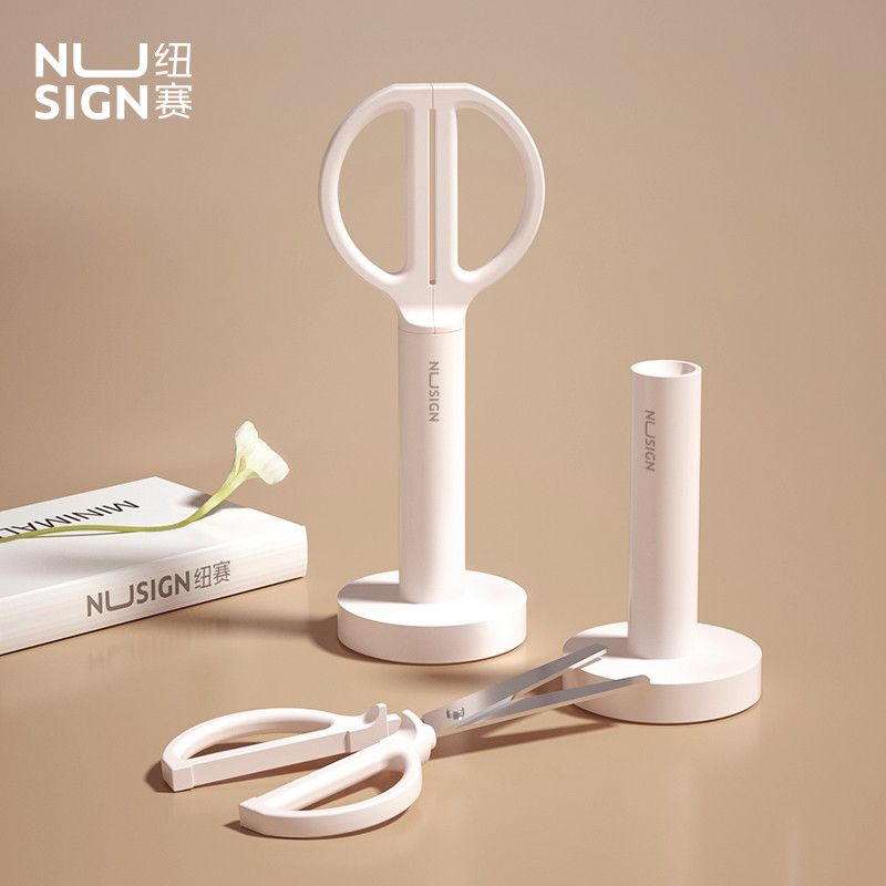 [ป้าย nusign] เดลี่ยืนกรรไกรมือตัดฐานตัดครัวเรือนกรรไกรน่ารักการ์ตูนกระดาษ-ตัดสํานักงานมีดทําด้วยมือ DIY กระดาษ-ตัดมีด Anti-Stick