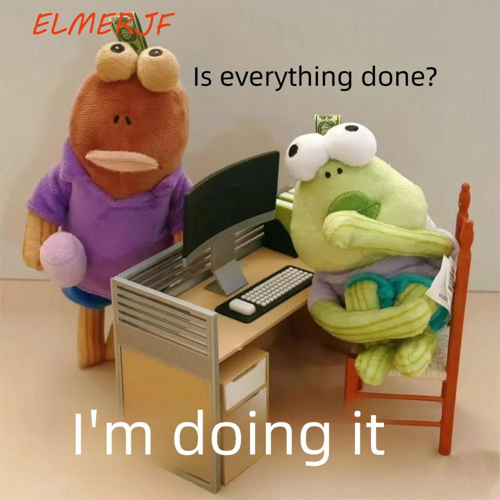 ELMERJF ตุ๊กตาตุ๊กตาจี้,ปลาใต้น้ํา Population อะนิเมะรูปน่าเกลียดปลาพวงกุญแจ, Cool Bag Charm การ์ตูนน่ารักตุ๊กตาพวงกุญแจของขวัญ