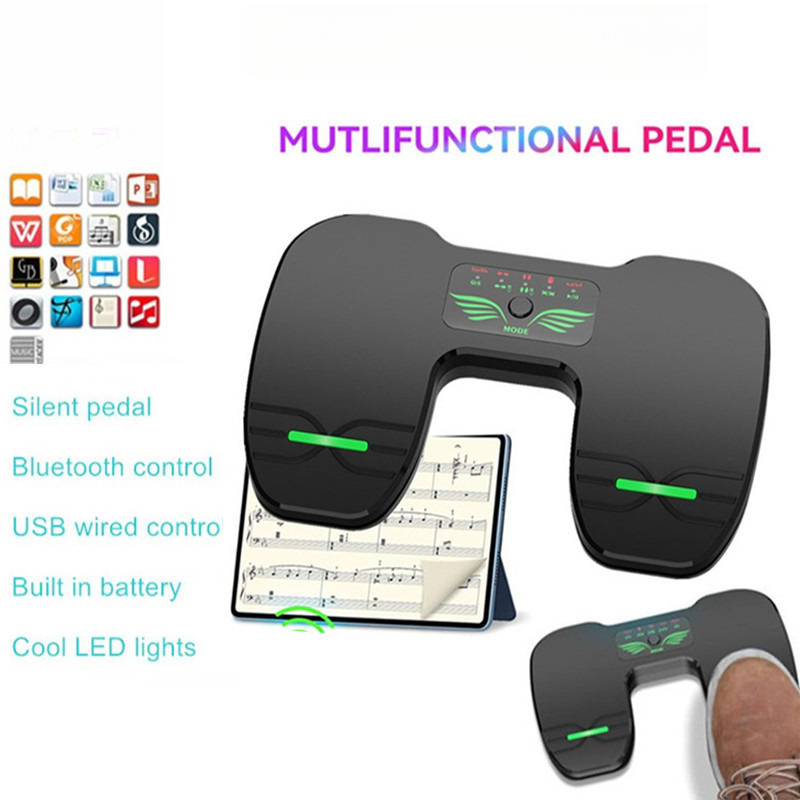 Wireless  BT Page Turner Multi-function Pedal Bluetooth Page Turner for Tablets Phone Foot Pedal