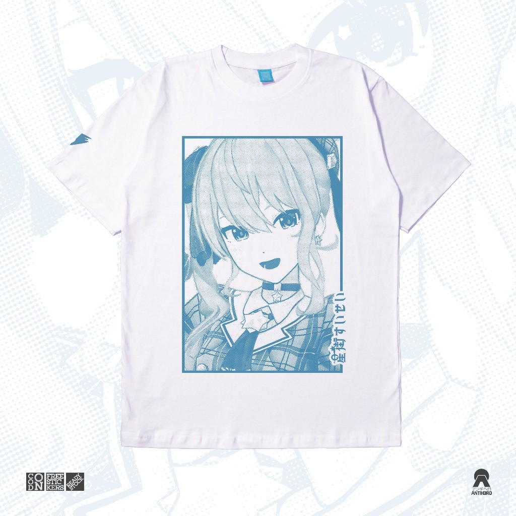 Suisei Hoshimachi Hoshiyumi Comet Silhouette Holo Holo JP เสื้อยืดญี่ปุ่น Wibu เสื้อผ้า